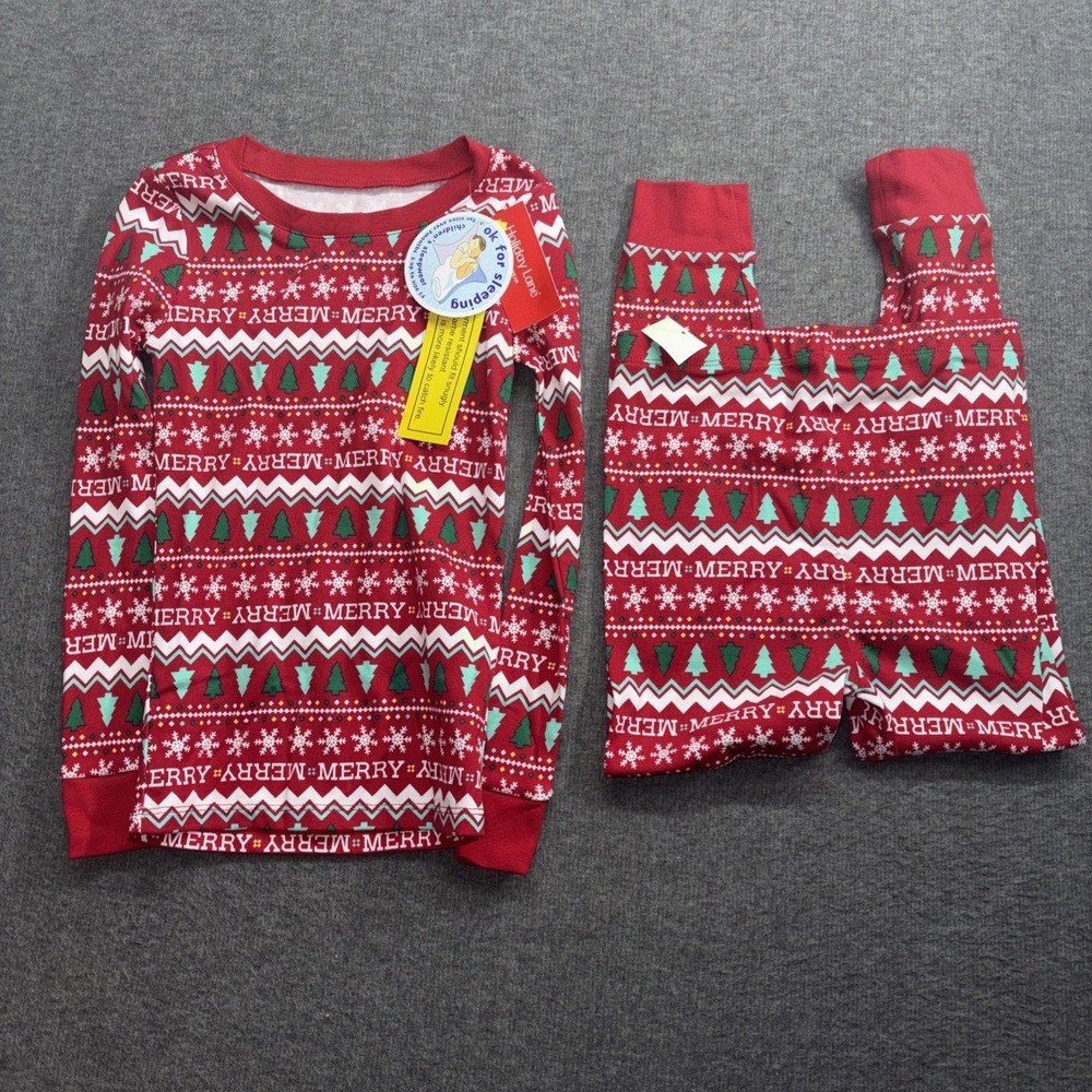 Holiday Lane Kids Snug Fit Plaid Cotton Matching Family Pajamas Set Size 7 NWT‎